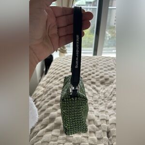 green rhinestone alexander wang mini bag